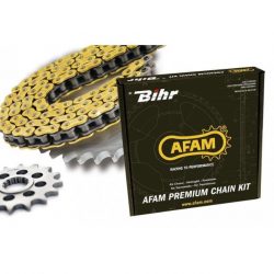 Kit chaine AFAM APRILIA ETV1000 CAPONORD 01-10 - ABS (Chaine XHR3 Hyper Renforcée - Pas 525 - Couronne Acier - 16x45)